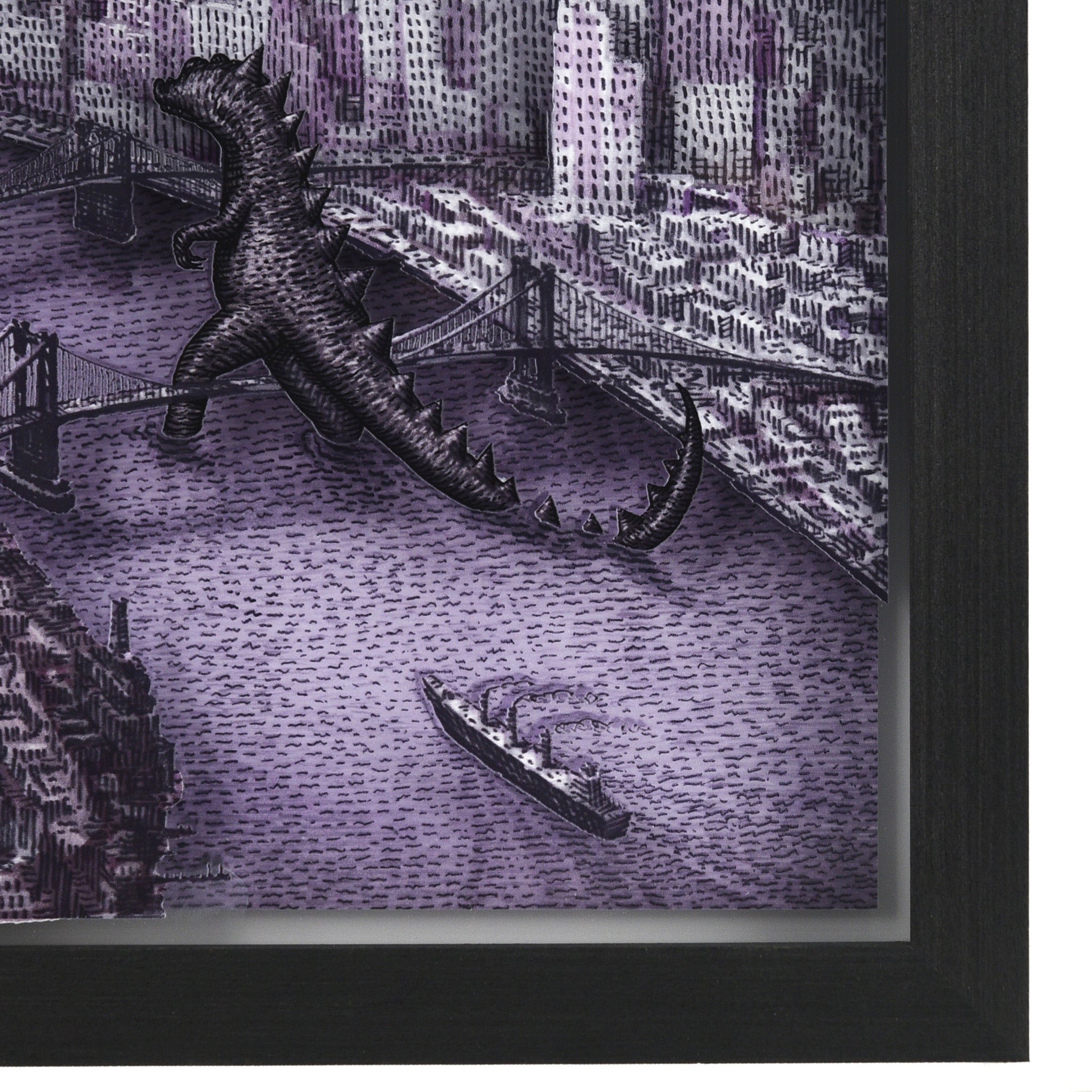 Love on the East River - Variant - Framed Acrylic Diorama