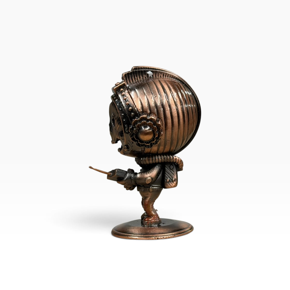 Transistor Boy - Antique Copper Pewter Statue
