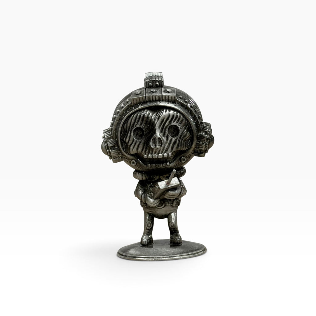 Transistor Boy - Antique Silver Pewter Statue