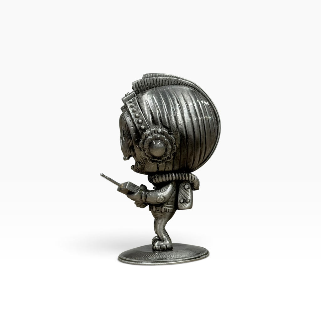 Transistor Boy - Antique Silver Pewter Statue