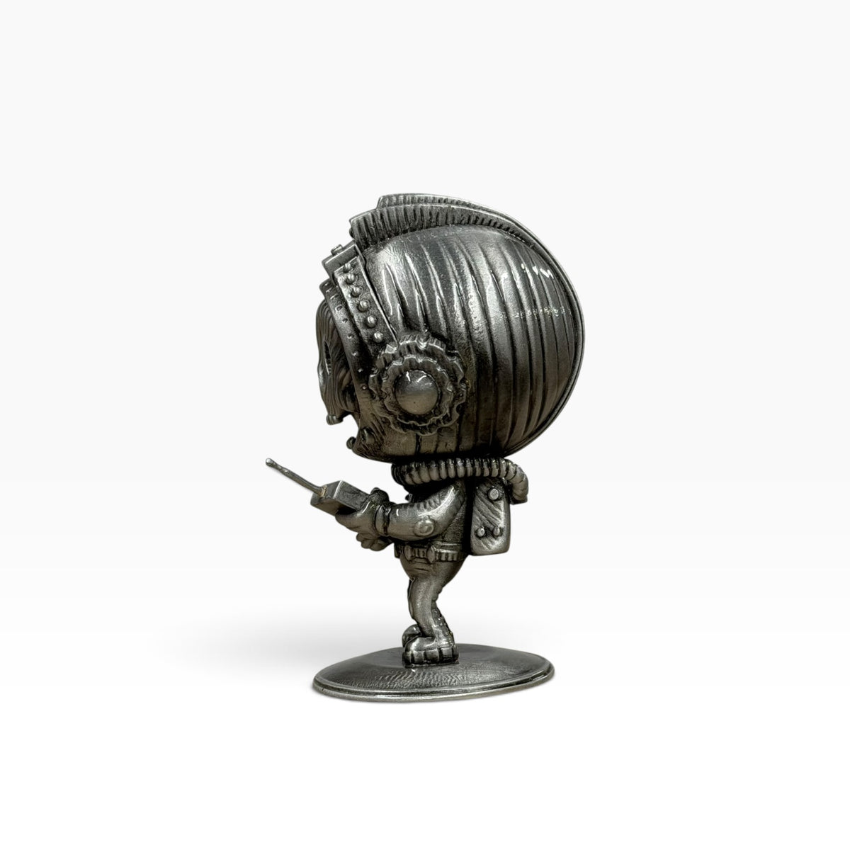 Transistor Boy - Antique Silver Pewter Statue