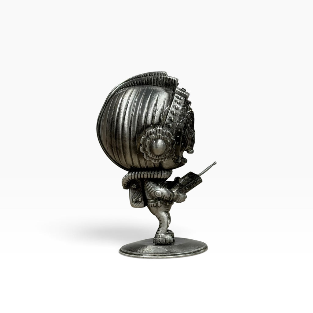Transistor Boy - Antique Silver Pewter Statue