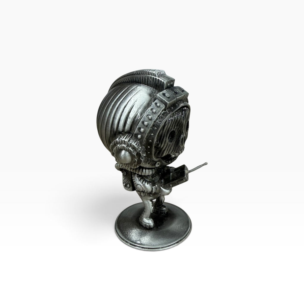 Transistor Boy - Antique Silver Pewter Statue