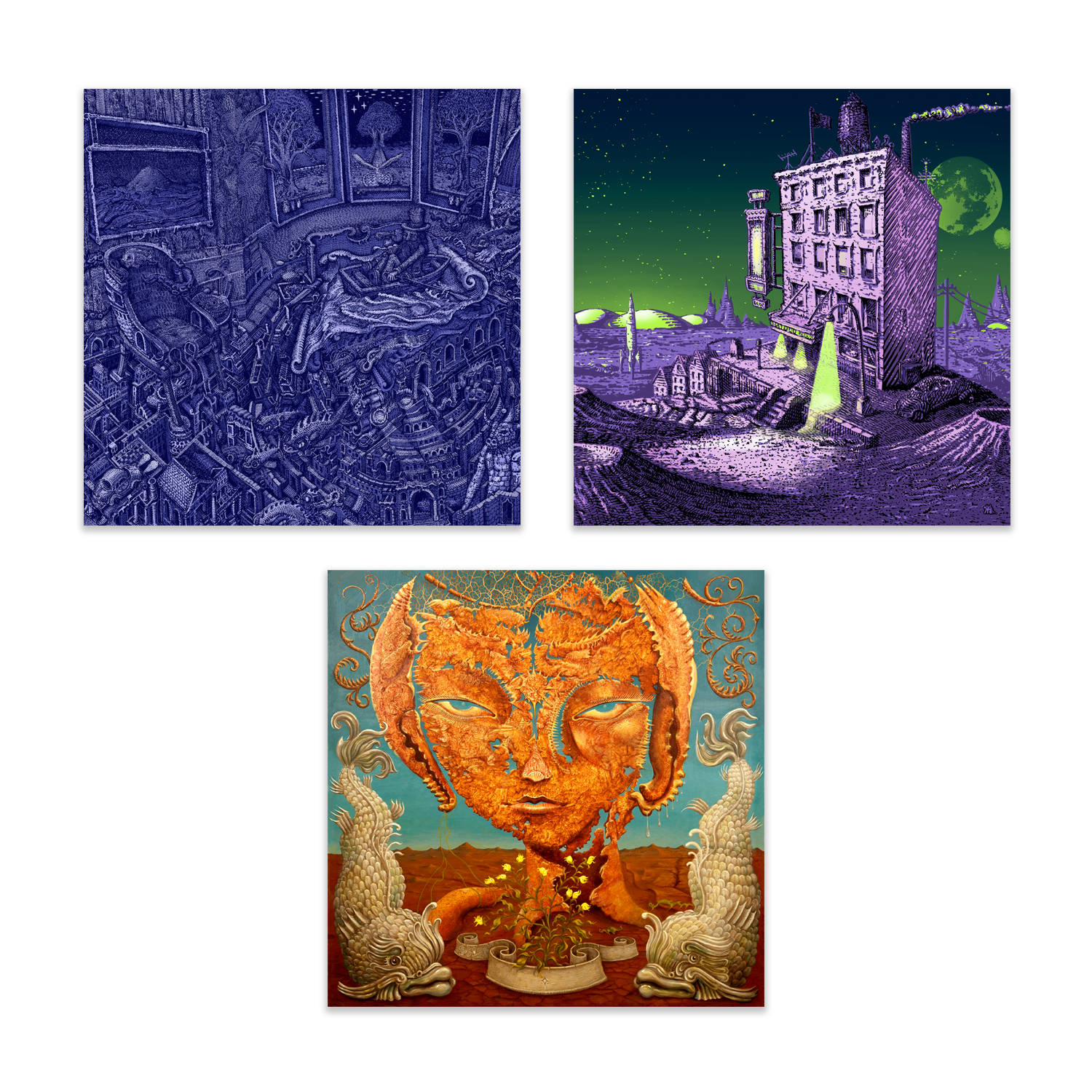 Desert Lady, Maze & Mars Hotel - Blotter Art (SET)